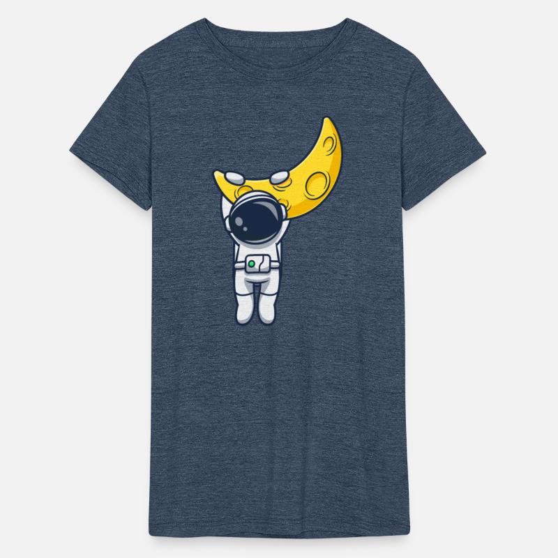 Astronaut on crescent moon