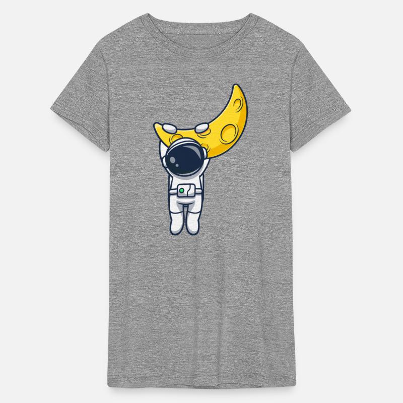 Astronaut on crescent moon