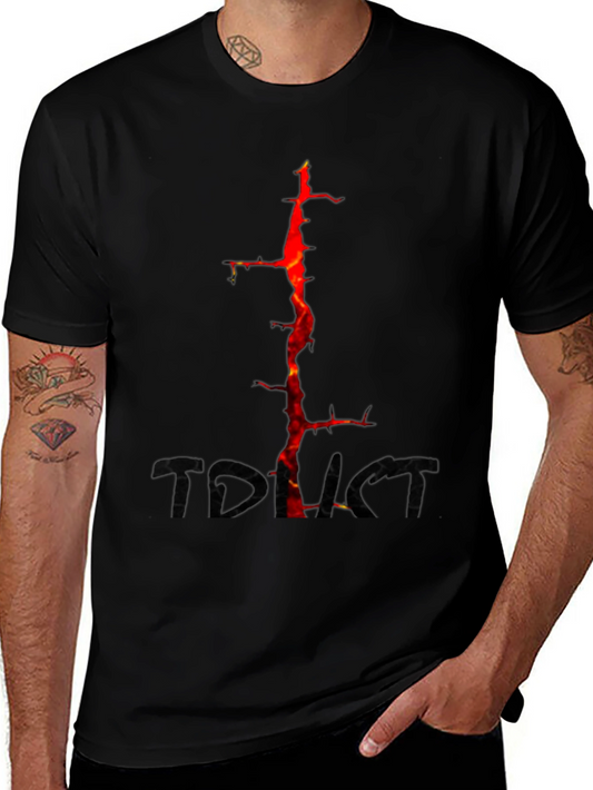 Fiery Thorns Graphic Black T-Shirt