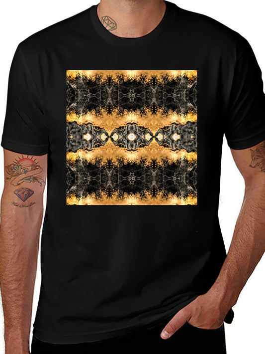 Abstract Gold & Black Print T-Shirt