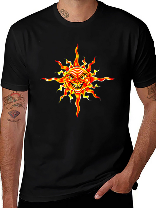 Evil Sun Graphic Tee - Black Cotton Shirt