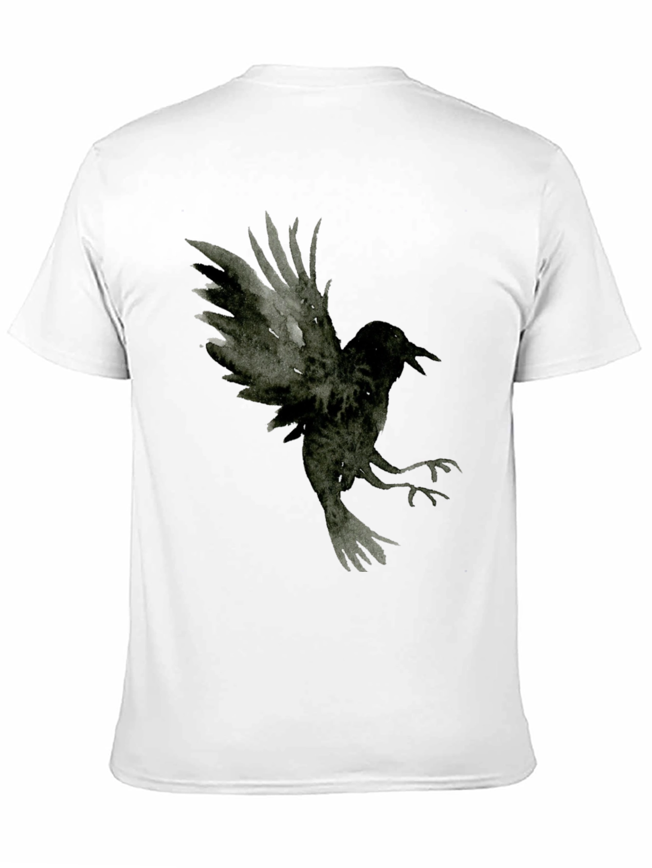 Raven Graphic Tee - Dark Bird Print T-Shirt