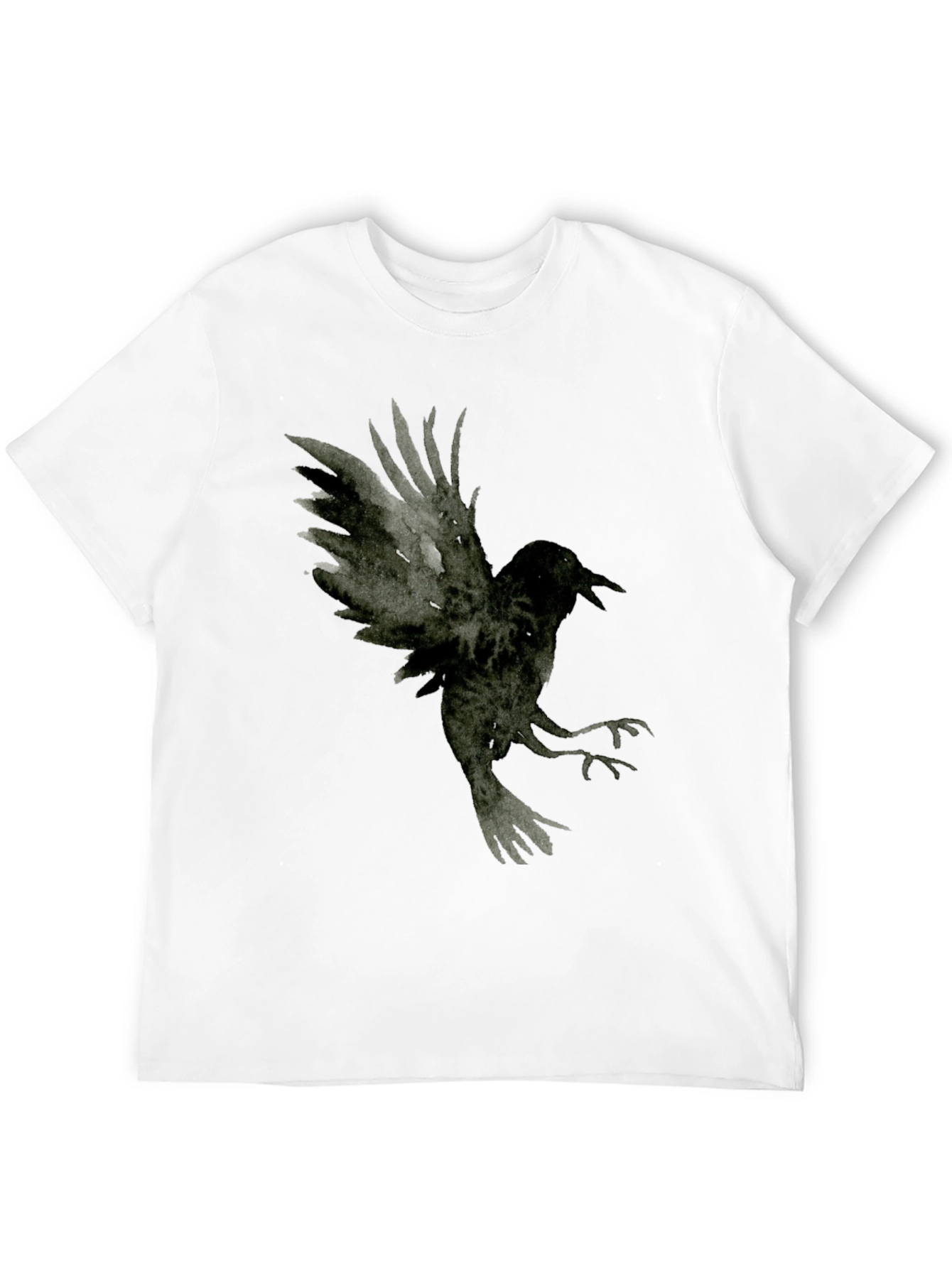 Raven Graphic Tee - Dark Bird Print T-Shirt
