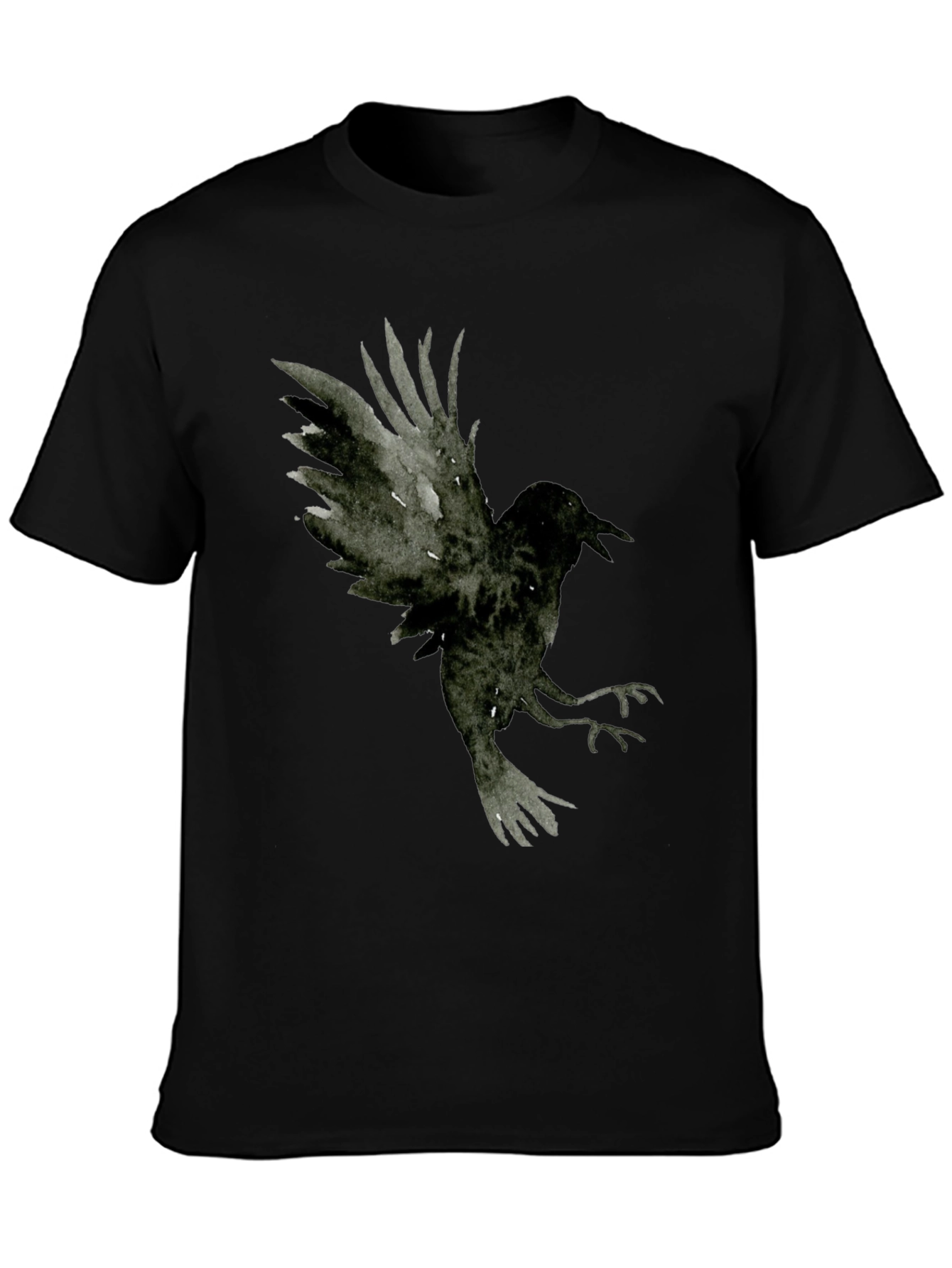 Raven Graphic Tee - Dark Bird Print T-Shirt