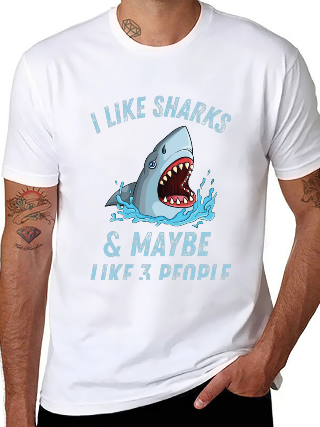 I Like Sharks & Maybe 3 People Graphic Tee