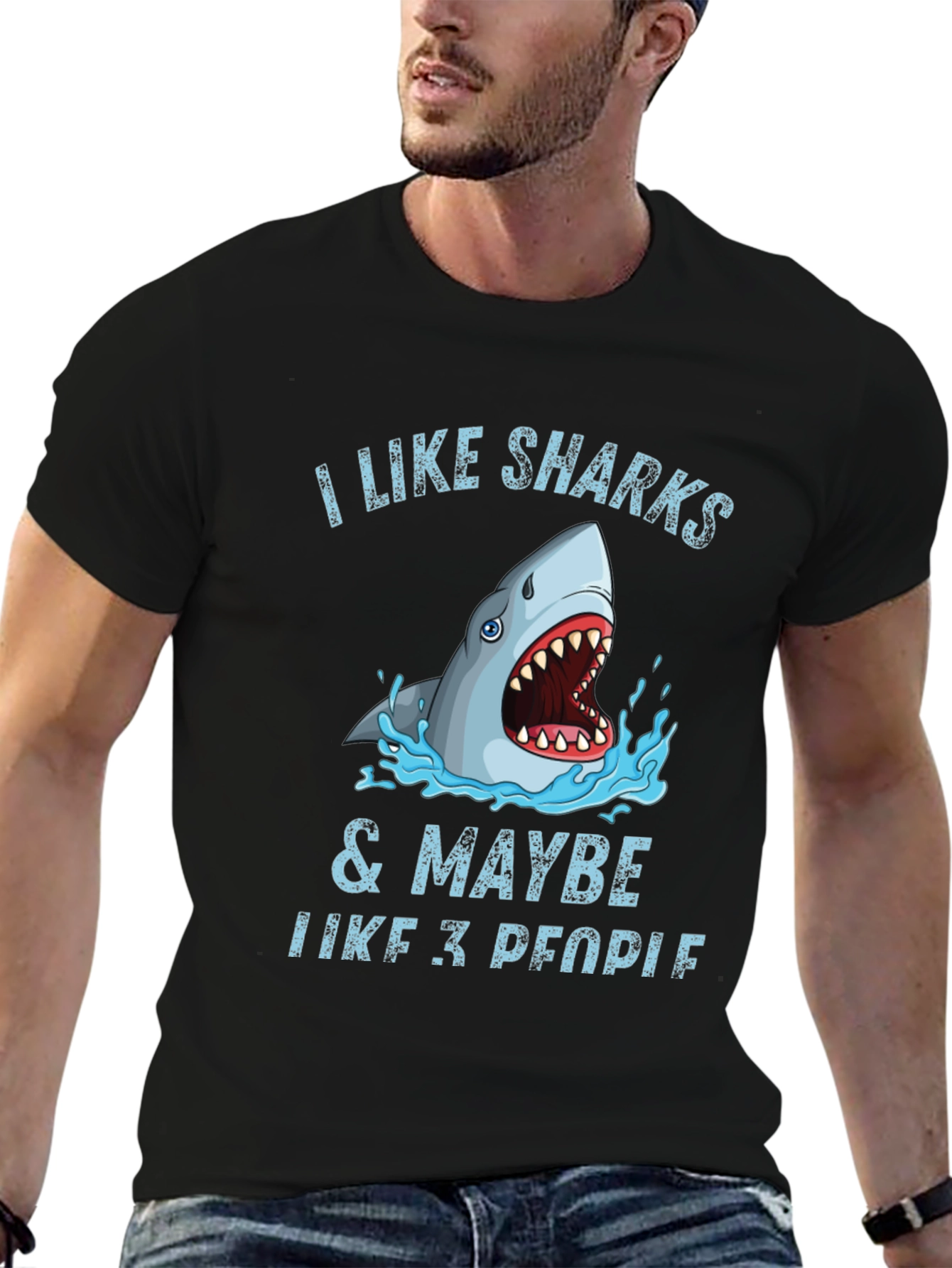 I Like Sharks & Maybe 3 People Graphic Tee