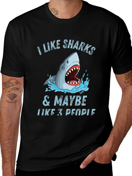I Like Sharks & Maybe 3 People Graphic Tee