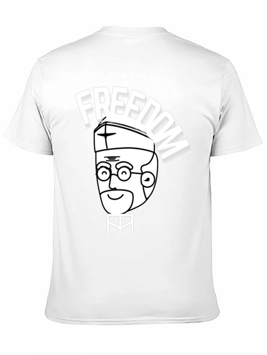 Freedom Cartoon Graphic Black T-Shirt