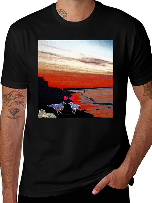 Beach Birds Graphic Tee - Sunset Love
