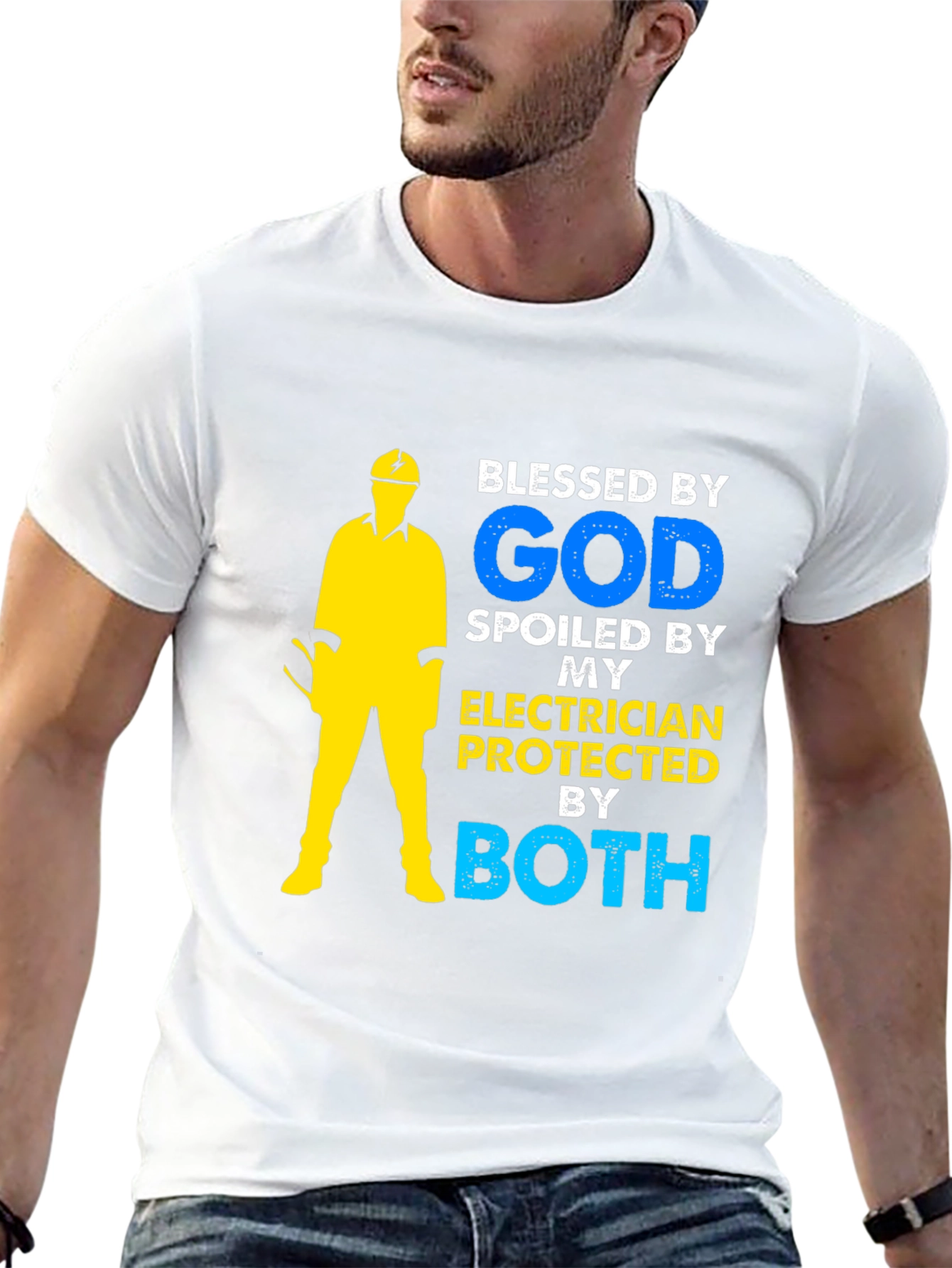 Blessed By God Electrician Graphic T-Shirt