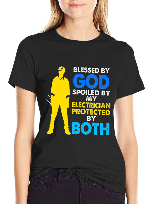 Blessed By God Electrician Graphic T-Shirt