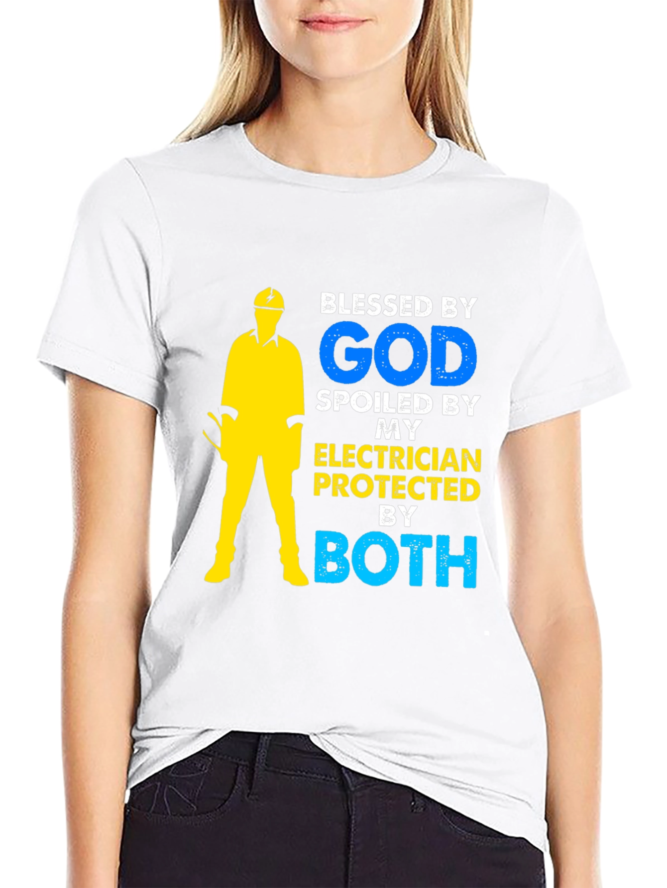 Blessed By God Electrician Graphic T-Shirt