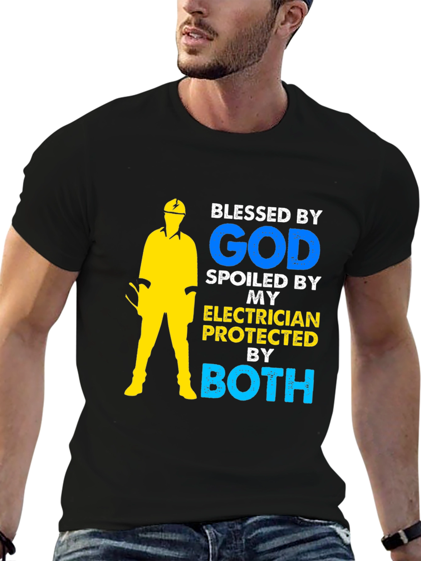 Blessed By God Electrician Graphic T-Shirt