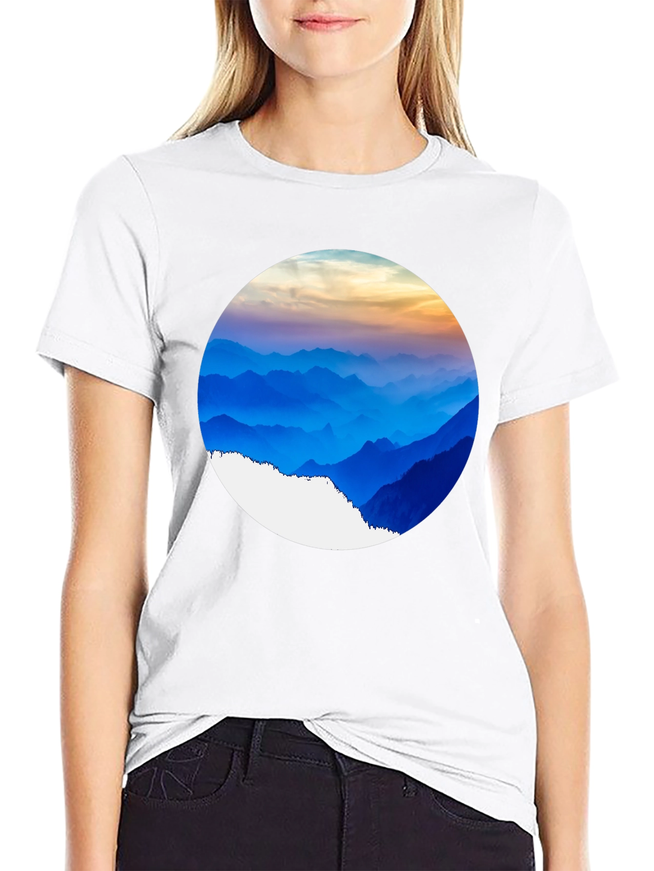 Mountain Vista Graphic Tee - Black Crew Neck