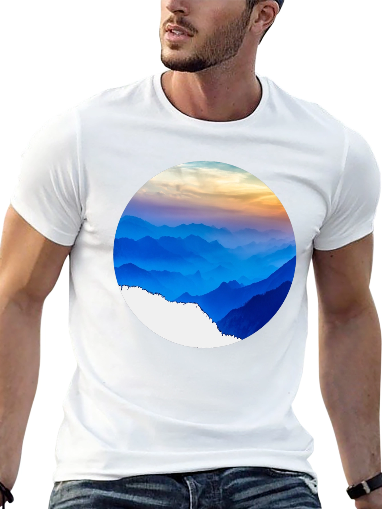 Mountain Vista Graphic Tee - Black Crew Neck