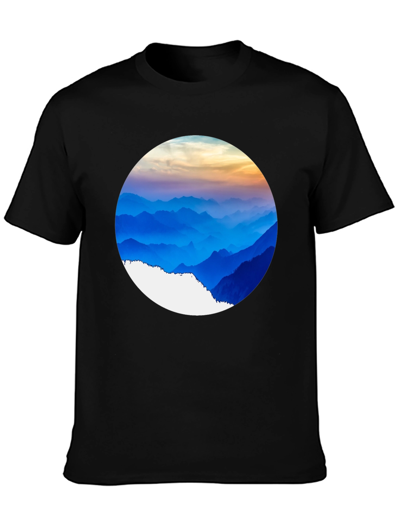 Mountain Vista Graphic Tee - Black Crew Neck