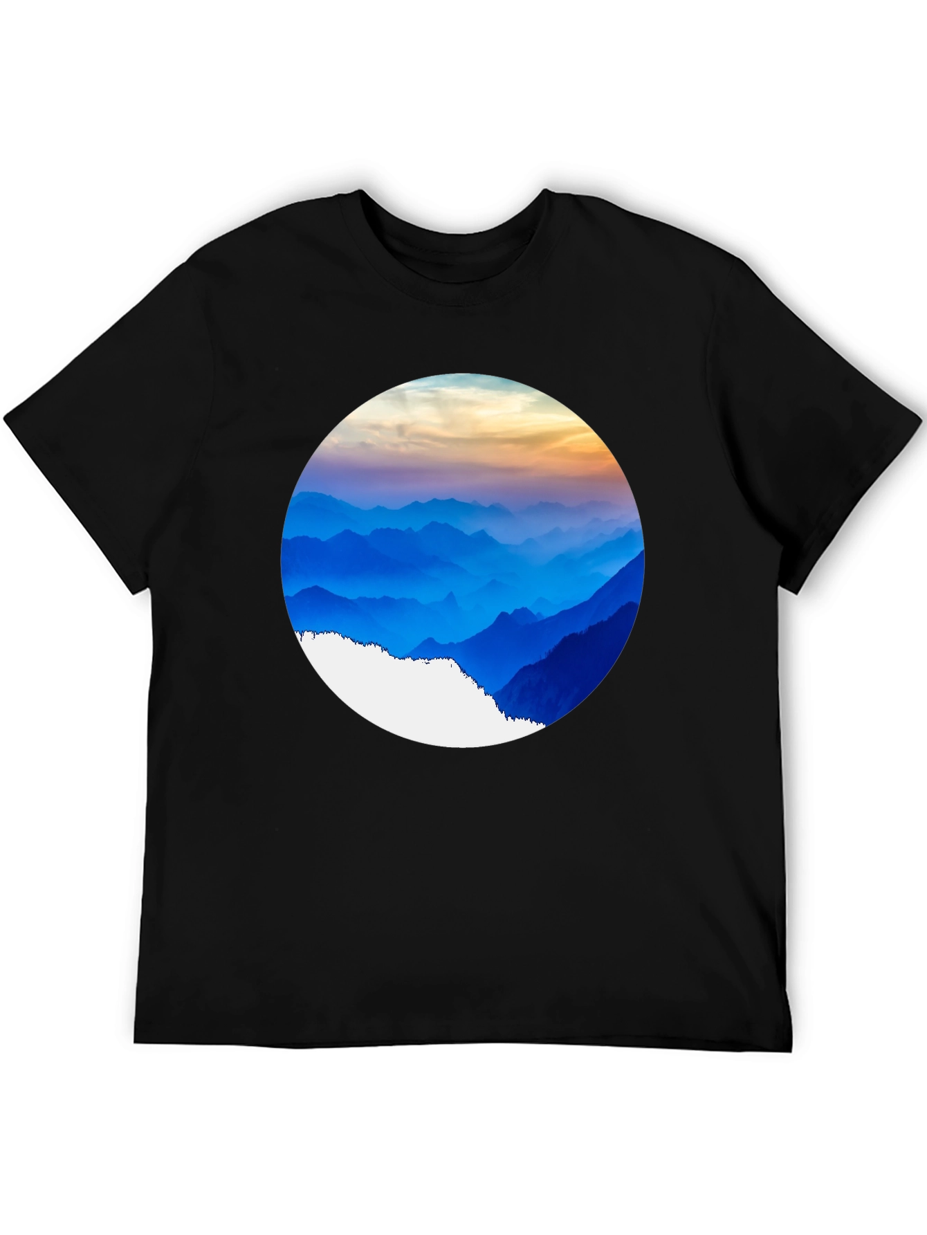 Mountain Vista Graphic Tee - Black Crew Neck