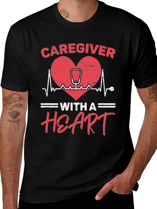 Caregiver With A Heart Graphic Tee