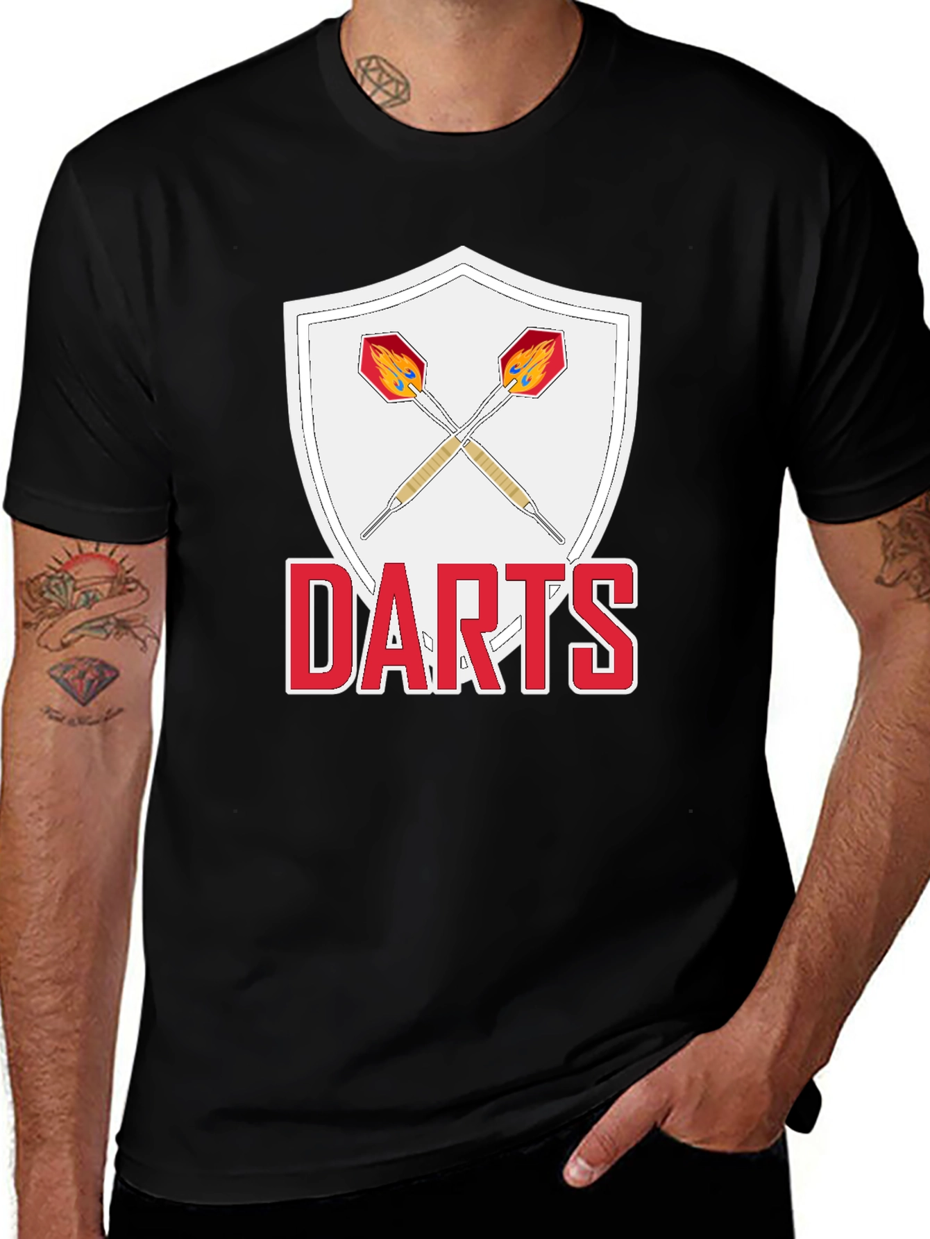 Darts Graphic T-Shirt - Casual Black Tee