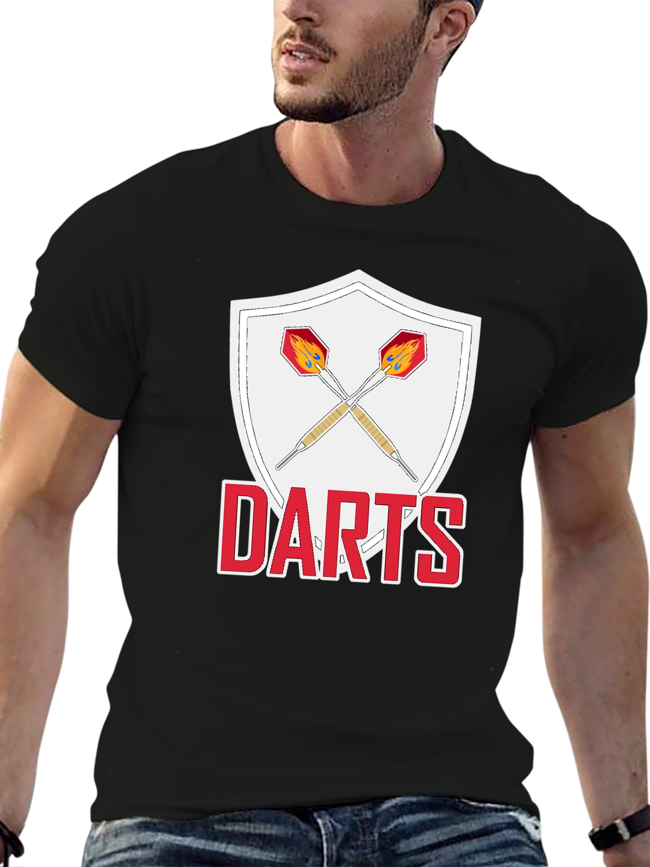 Darts Graphic T-Shirt - Casual Black Tee