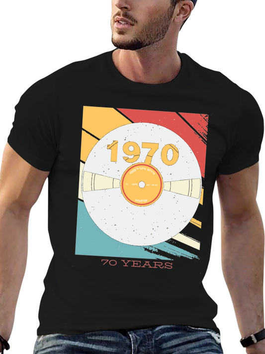 1970 Vinyl Record 70 Years Graphic T-Shirt