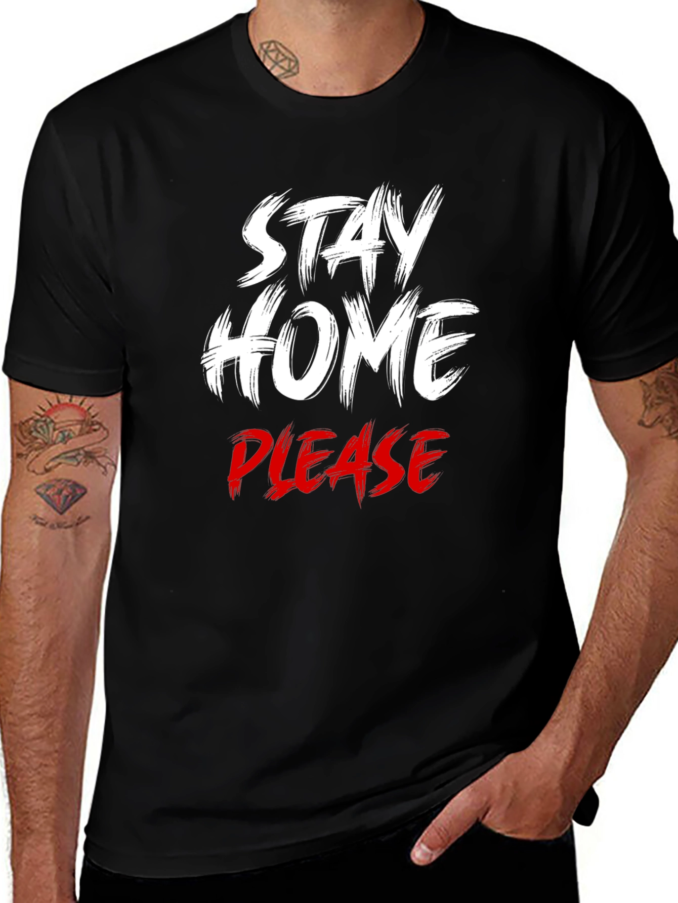 Stay Home Please T-Shirt - Comfort & Style