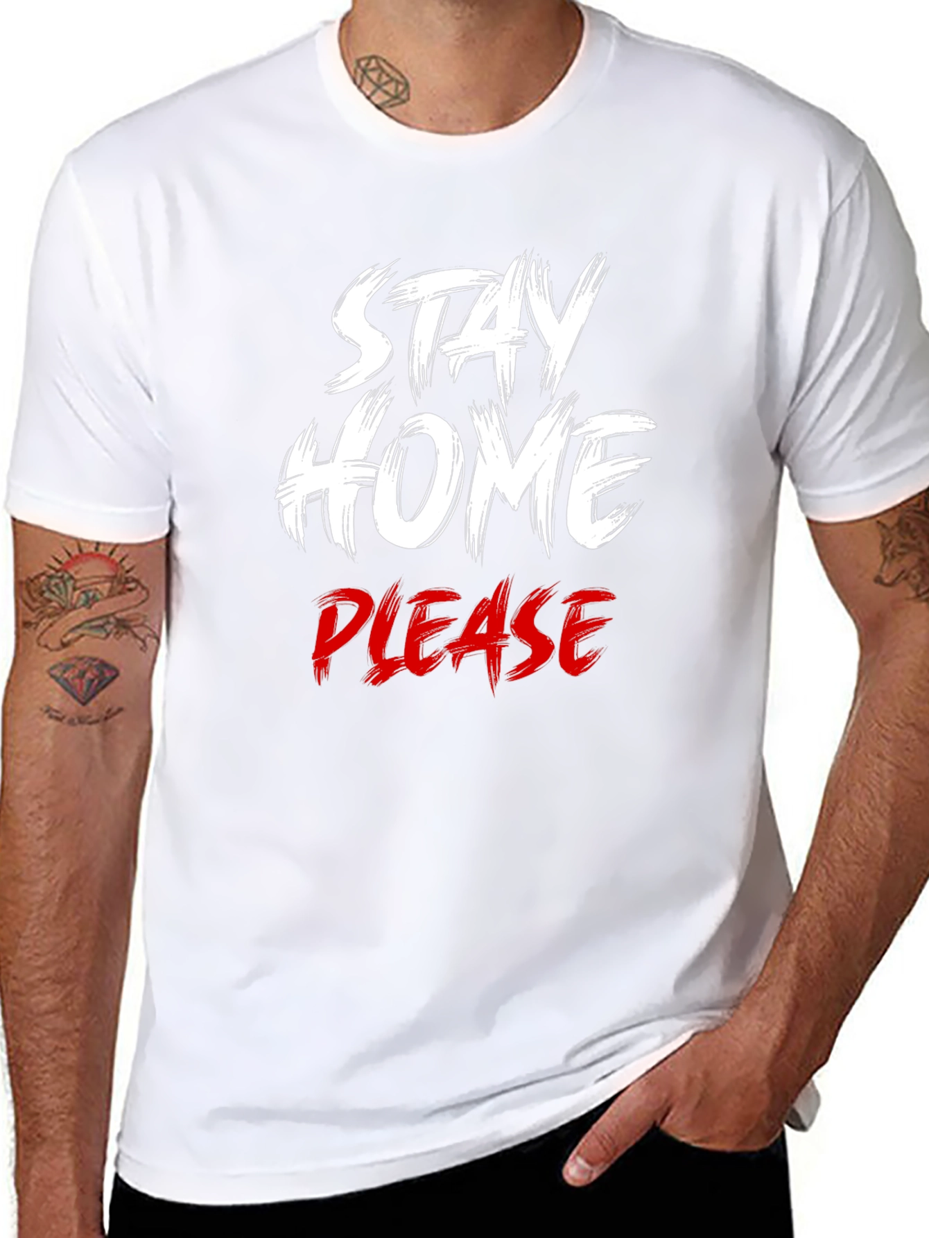 Stay Home Please T-Shirt - Comfort & Style
