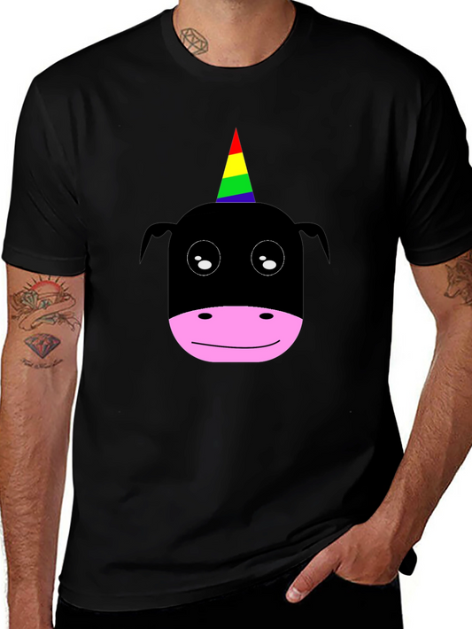 Unicorn Graphic Tee - Black Cotton Shirt