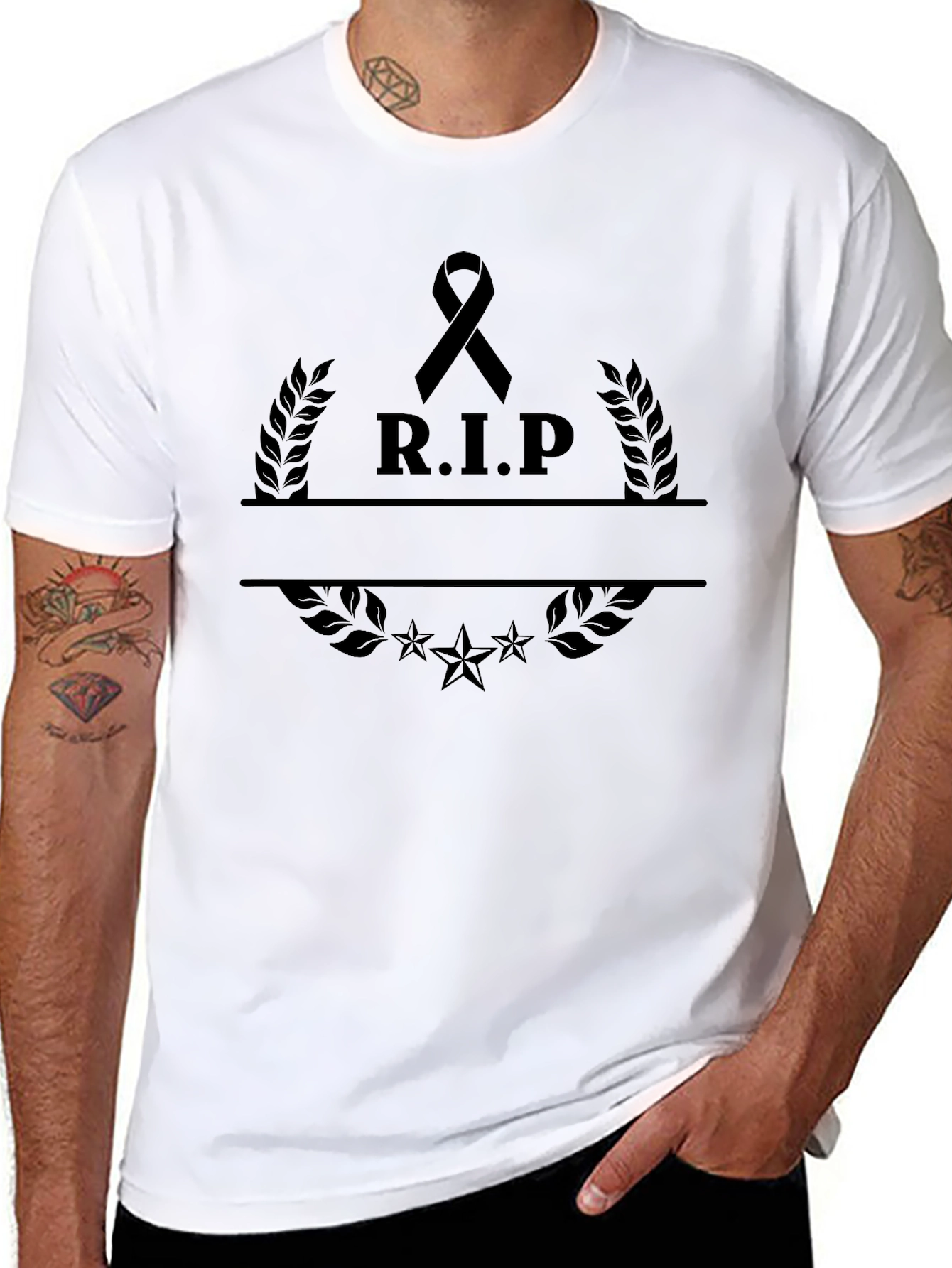 R.I.P. Memorial Graphic T-Shirt - Black