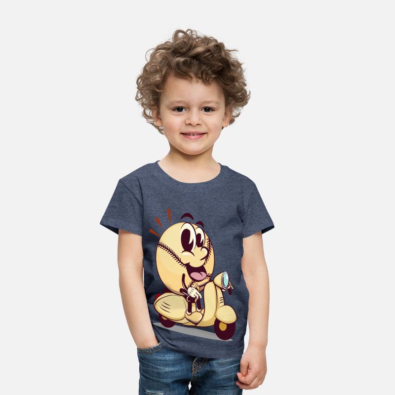 baseball cartoon riding a scooter