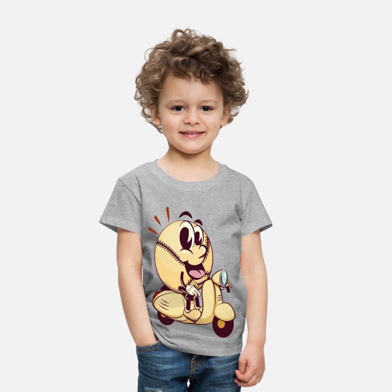 baseball cartoon riding a scooter