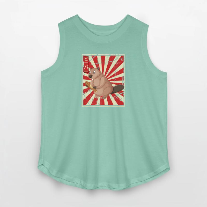 Beaver Retro Kawaii Vintage Rodent Animal Anime Ja