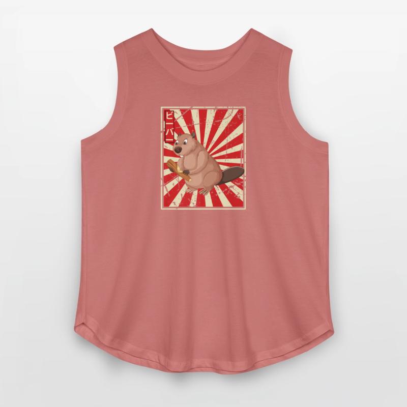 Beaver Retro Kawaii Vintage Rodent Animal Anime Ja