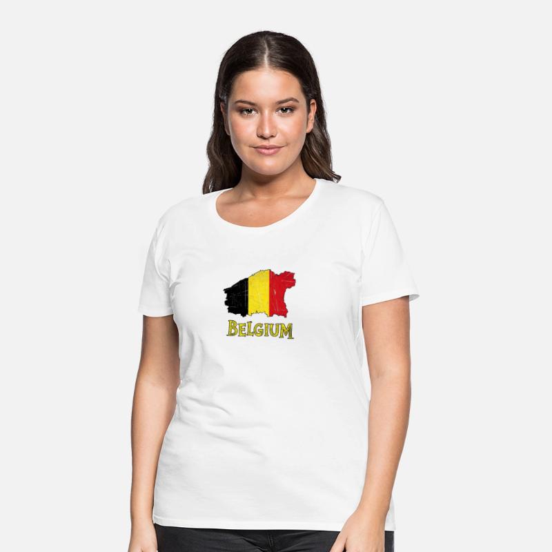 Belgium With National Flag Colors and text