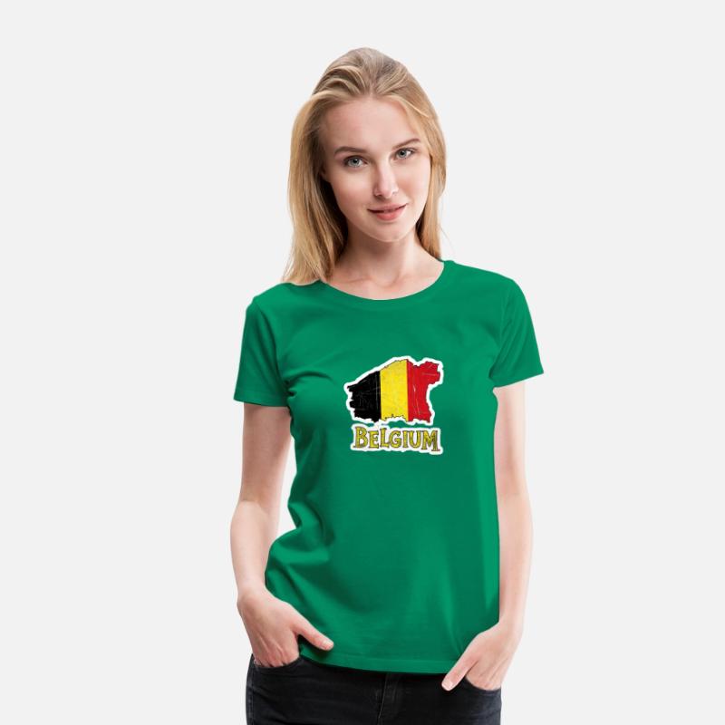 Belgium With National Flag Colors and text