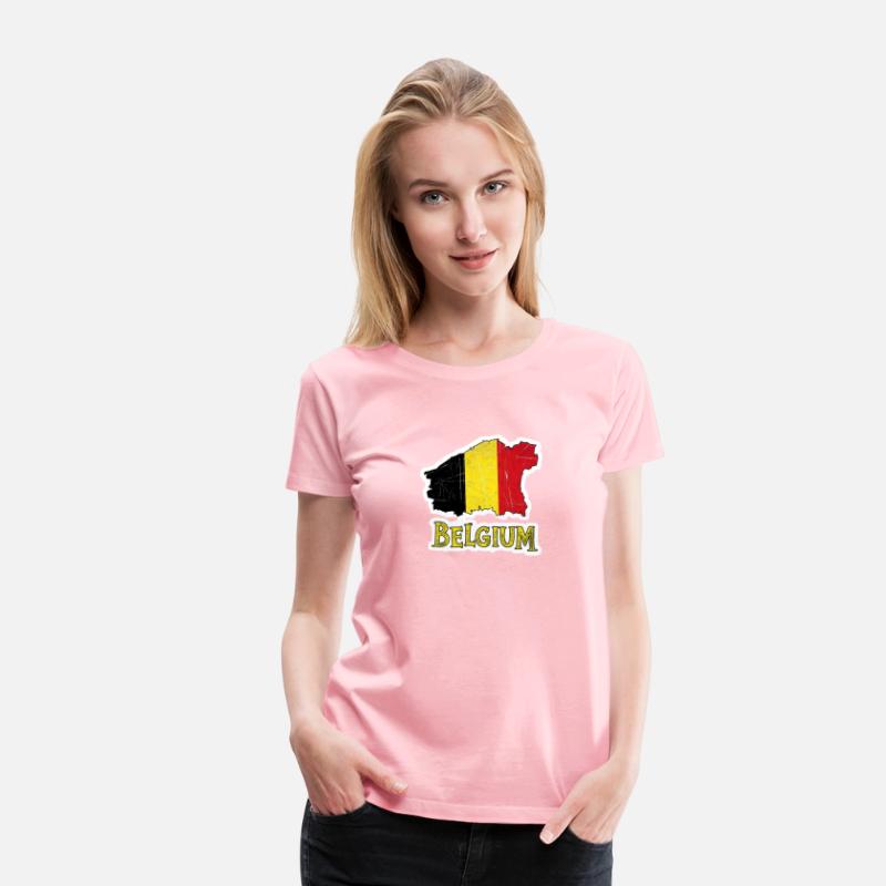 Belgium With National Flag Colors and text