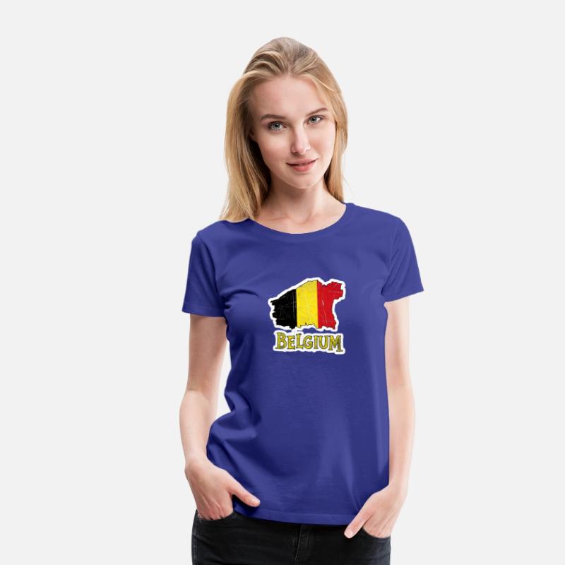 Belgium With National Flag Colors and text