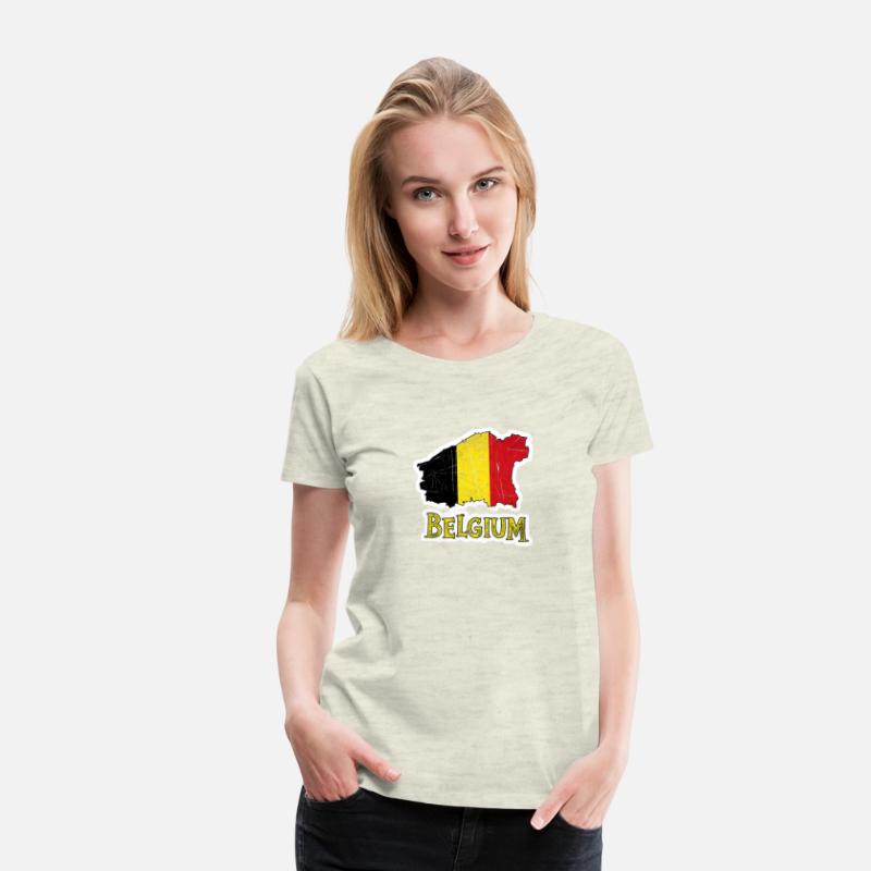 Belgium With National Flag Colors and text