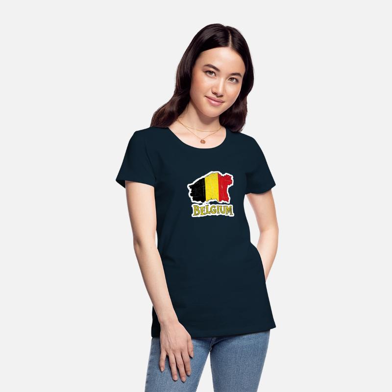 Belgium With National Flag Colors and text