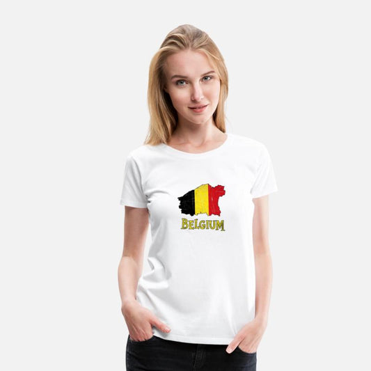 Belgium With National Flag Colors and text