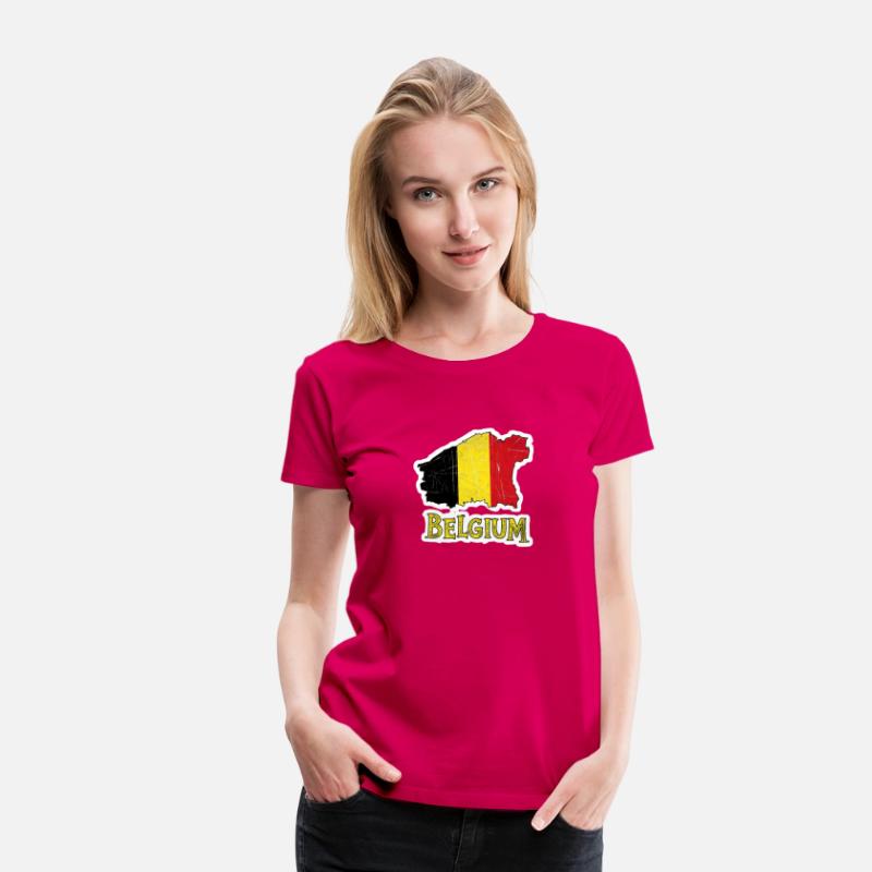 Belgium With National Flag Colors and text