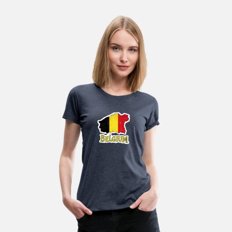 Belgium With National Flag Colors and text