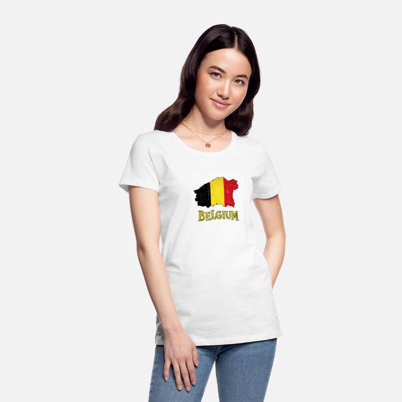 Belgium With National Flag Colors and text