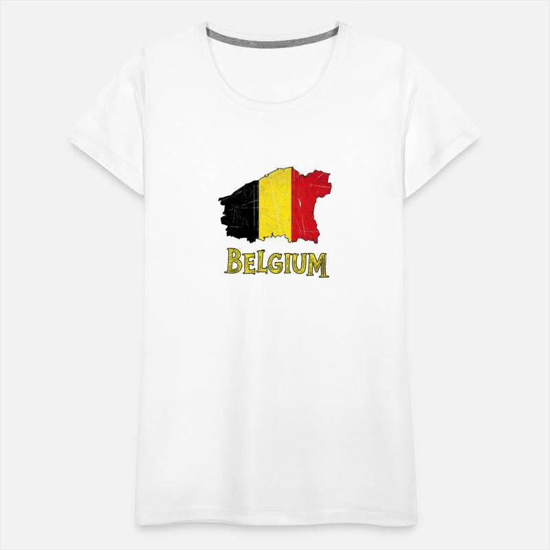Belgium With National Flag Colors and text