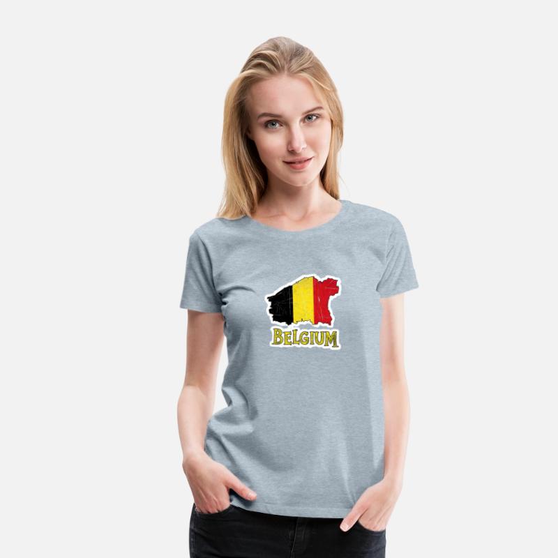 Belgium With National Flag Colors and text