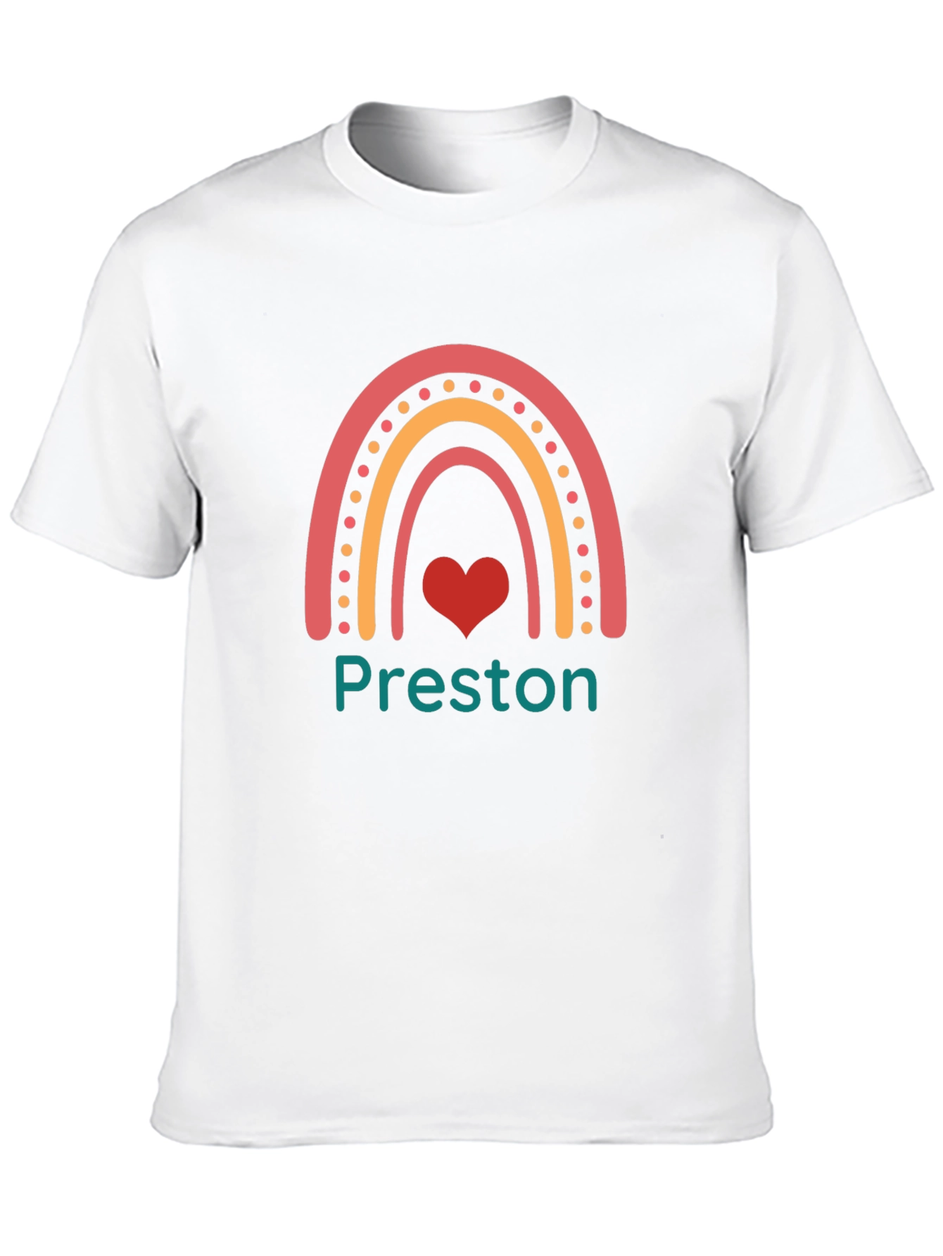Personalized Rainbow Heart Black T-Shirt