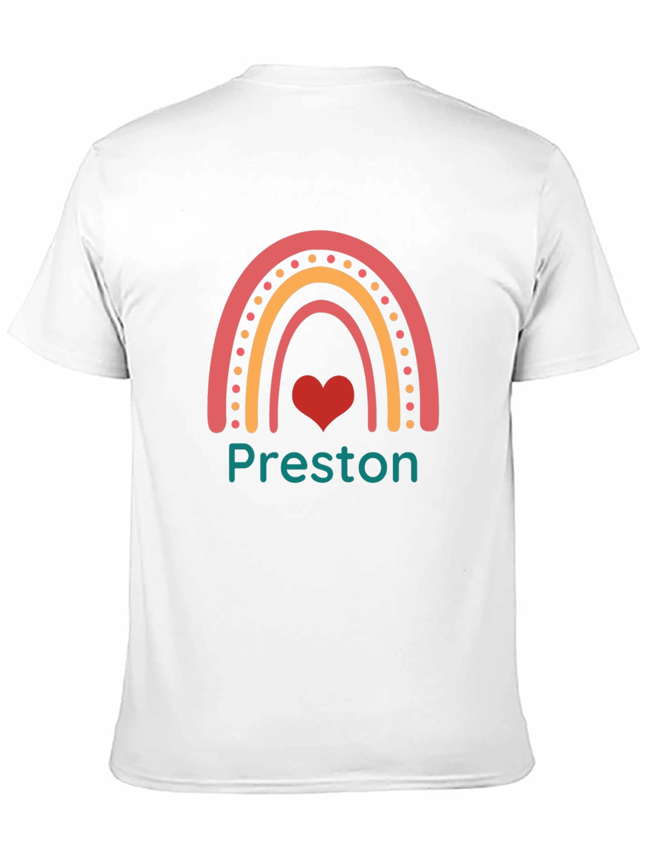Personalized Rainbow Heart Black T-Shirt