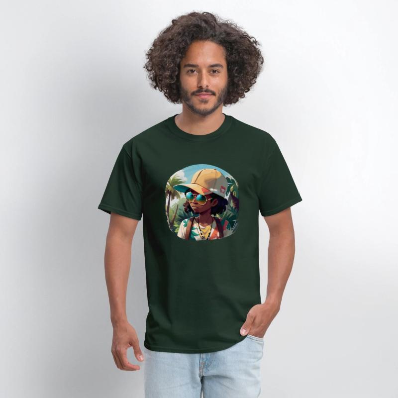 Black Man on Tropical Island