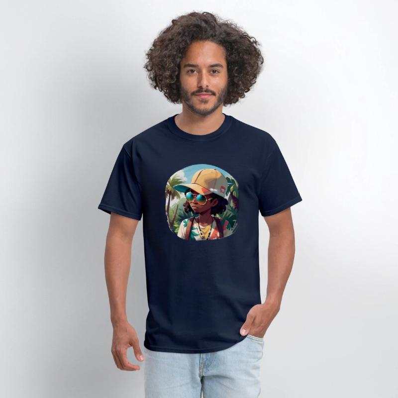 Black Man on Tropical Island