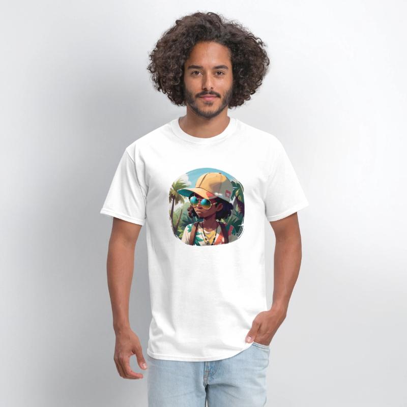 Black Man on Tropical Island